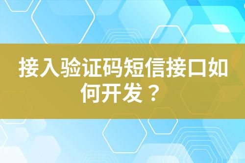 接入驗證碼短信接口如何開發(fā)?