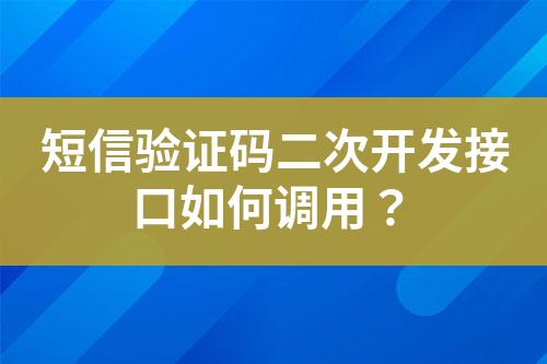 短信驗證碼二次開發(fā)接口如何調(diào)用?
