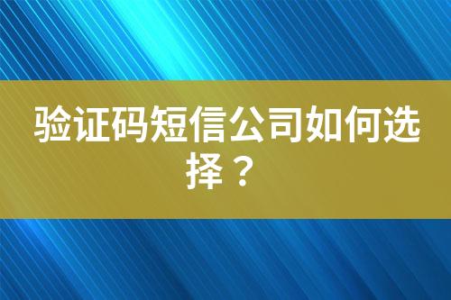 驗(yàn)證碼短信公司如何選擇？