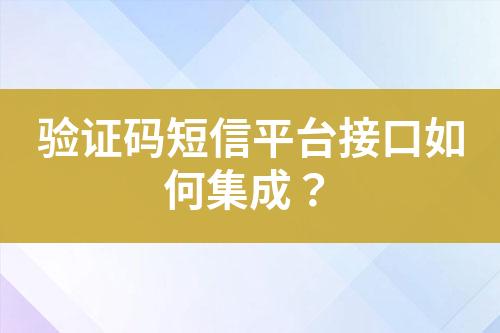 驗(yàn)證碼短信平臺(tái)接口如何集成？